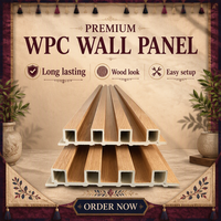 Panneaux de grille WPC en bambou à grain de bois co-extrudés, anti-moisissure et insonorisés pour la décoration de fond de télévision dans le salon
