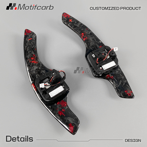 พวงมาลัยคาร์บอนไฟเบอร์สีแดงแบบกำหนดเองสำหรับ Audi S5 RS5 S3 Q5 SQ2 SQ5 Q8 Q7 SQ7 RSQ3 RSQ8 ปี 2017-2024 - Product Image 4