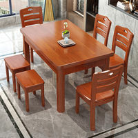 Meubles de salle à manger pour la maison, l'hôtel et le restaurant, table et chaises rectangulaires en bois massif pour 2, 4, 6 ou 8 personnes