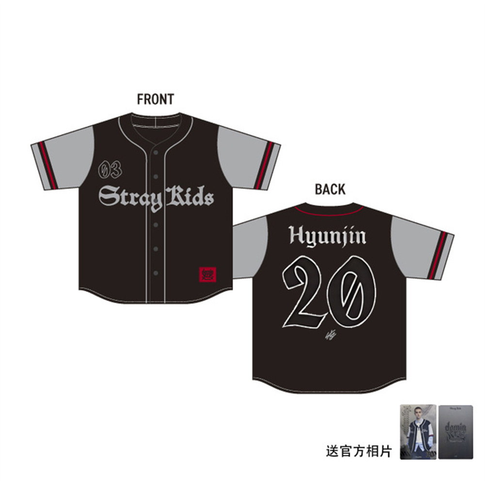 KPOP Stray Kids Baseball Jersey Domin ATE Tour FELIX HYUNJIN