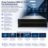 XFusion FusionServer 5885H V5 V6 4U Server Rak Empat Soket 4x Intel Xeon Gold 5320H Server Enterprise AI Database HPC