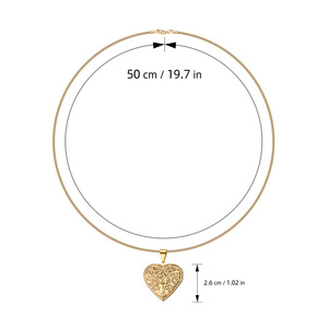 Collier pendentif en acier inoxydable en forme de cœur, unisexe, avec boîte à bijoux et fermoir design - Product Image 5