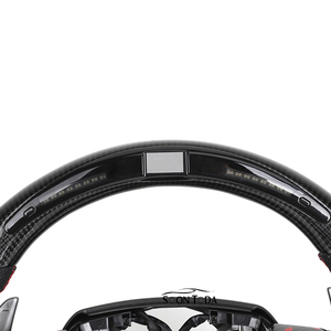 พวงมาลัยหนังแท้แบบเจาะรูครึ่งวงคาร์บอนไฟเบอร์ LED รุ่นคลาสสิก SOON TODA สำหรับรถยนต์แลนด์ครุยเซอร์ LC300 ปราโด ฟอร์จูนเนอร์ ไฮลักซ์ GR - Product Image 3