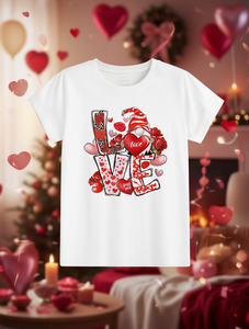 T-shirt da donna con stampa Love, manica corta, girocollo, in puro cotone, casual, per San Valentino, abbigliamento primaverile ed estivo - Product Image 2