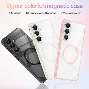 Étui de téléphone TPU+PC avec pare-chocs magnétique anti-rayures givré, compatible avec la charge sans fil, pour Samsung S26 - Product Image 4