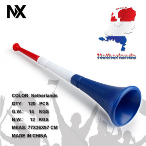 Vuvuzela de sport OEM 61,5*11cm, personnalisable avec logo, en PE, à trois cornes, pour événements sportifs européens - Product Image 4
