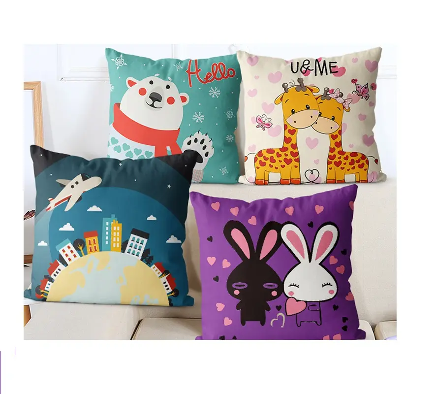 Home decoration 45 * 45cm printed pillowcase Removable pillow case for custom wholesale