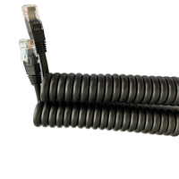 Kabel Ethernet kecepatan tinggi 8P8C Cat8 RJ45, aplikasi Overhead kawat jaringan LAN Spiral pegas konduktor terisolasi PVC