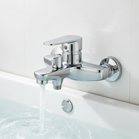 Robinet de douche monocommande en alliage de zinc poli au design moderne, avec cartouche céramique, idéal pour les salles de bain d'hôtels et d'appartements