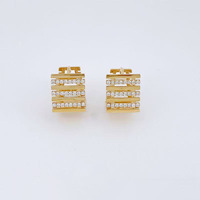 18K Gelbgold Labor-Gezüchtete Diamant-Ohrklemme Edle Ohrringe Labor-Gezüchtete Diamant-Ohrringe Statement-Ohrringe Clip-On-Ohrringe
