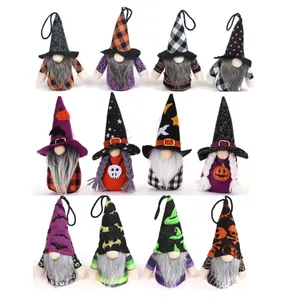 YQ-200 Halloween appeso gnomo ornamenti fatti a mano peluche vampiro ragno zucca gnomi