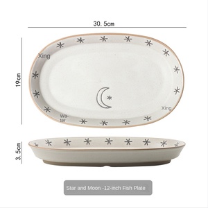 Ensemble de ménage beau bol en grès plat soleil lune étoile couverts bol et assiettes ensemble - Product Image 6