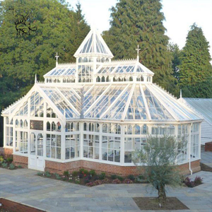 BLVE Luxueux Gazebo Octogonal Blanc en Métal et Verre, Serre de Jardin Vintage pour la Décoration de Villa et de Jardin - Product Image 6