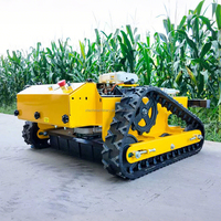 Mesin pemotong rumput Remote Control otomatis perayap pemotong rumput nol putaran 550mm harga grosir dengan sekop