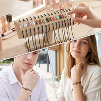 Bracelet en pierres précieuses naturelles en forme de feuille, agate colorée, cadeau pour homme, réglable, pour un usage quotidien, décontracté ou au bureau