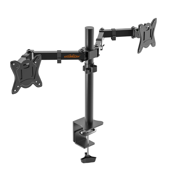 CHARMOUNT Factory Wholesale 13" 30" Screen Adjustable Double Dual Monitor Arm Stand Laptop Desk Mount