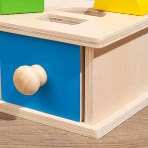 Holz großhandel Early Educational Toy <span class=keywords><strong>Drawer</strong></span> 2-in-1 Münz-Pitching-Box für Kinder-Erkennungs spiel - Product Image 6