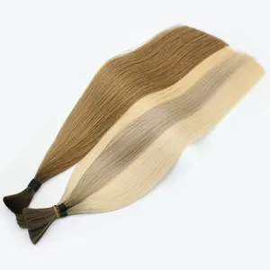 No Shedding No Tangle Bulk Hair 100% Cuticle Aligned 1 Donor Russian Raw Hair Bulk Wholesale Vendors