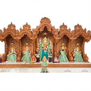 Big Wooden <b>Mandir</b> For Shree Laxmi Narayan Temple Latest Design High Carving Teak Wood Large Sizes <b>Mandir</b> For Home - Product Image 2