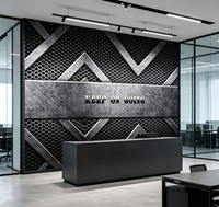 Papier peint personnalisé à texture industrielle, motif géométrique 3D, slogan motivant, murale pour salle de sport, bureau, salle de fitness et décoration d'atelier industriel