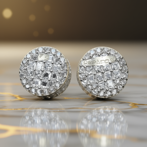 Orecchini di diamanti PePAPoW in oro bianco con taglio Princess, colore G naturale, lusso unisex, da indossare tutti i giorni - Product Image 2