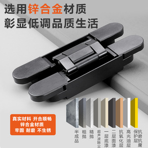 Charnières réglables 3D Kaishengxi en alliage de zinc de 3 mm, charnières de porte cachées pour porte pliante, design moderne et simple - Product Image 5