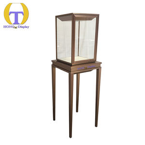 Cabinet professionnel de luxe en acier inoxydable Boutique LED vers le bas de la lumière Jewel Shop Display Armoire Glass Jewelry Showcase - Product Image 4