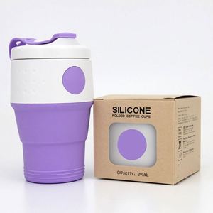 Gobelet isotherme pliable réutilisable sans BPA de qualité alimentaire pour voyage en plein air avec logo personnalisé - Product Image 1