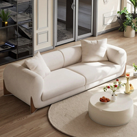 Luxuriöses Modernes Modulares Ecksofa, Weißes Sofa mit Massivholzbeinen für Wohnzimmermöbel zu Hause