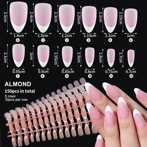 <span class=keywords><strong>Faux</strong></span> <span class=keywords><strong>ongles</strong></span> <span class=keywords><strong>en</strong></span> <span class=keywords><strong>gel</strong></span> français 150 pièces, forme amande, couleur rose mat, <span class=keywords><strong>kit</strong></span> d'extensions à presser pour nail art DIY, artificiels - Product Image 4
