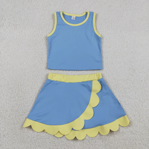 Conjunto de Ropa Deportiva para Bebés y Niñas, Listo para Enviar, Camiseta Roja con Puntos, Falda con Volantes, Pantalones Cortos, Estilo Yoga - Product Image 6