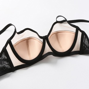 Conjunto de lencería sexy y a la moda con efecto push-up, transpirable, estilo hipster, con aros, de 2 piezas: sujetador y pantalones cortos. - Product Image 4