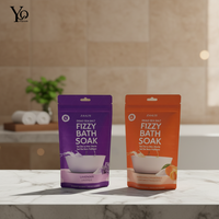 Sachets personnalisés transparents en PE, 100 pièces minimum, avec fermeture éclair, en Mylar, pour sels de bain, cosmétiques, impression numérique pour aliments pour bébés et chips