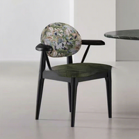 Chaise de salle à manger moderne minimaliste en bois massif, dossier en frêne blanc nordique, fauteuil de style mi-siècle, revêtement en tissu, non pliable
