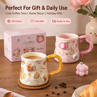 Mug à café en céramique personnalisé avec un design de dessin animé mignon de lapin et d'ours, tasse à lait et à eau en porcelaine, fournisseur en gros OEM ODM