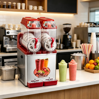 Gewerbliche Gefriergetränke-Slush-Maschine mit Doppelbehälter, Granita-Maker für Café und Restaurant