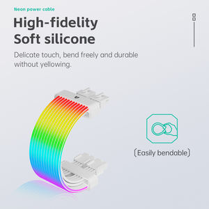 Câble d'<span class=keywords><strong>alimentation</strong></span> COOLMOON Meteor ARGB Neon Line pour <span class=keywords><strong>carte</strong></span> <span class=keywords><strong>graphique</strong></span> d'ordinateur, connecteur de <span class=keywords><strong>carte</strong></span> mère <span class=keywords><strong>8</strong></span>/16 <span class=keywords><strong>broches</strong></span>, connecteur 24 <span class=keywords><strong>broches</strong></span>, extension de lumière incandescente - Product Image 4