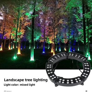 Lámpara <span class=keywords><strong>LED</strong></span> para Árboles, Lámpara de Columna para Exteriores Resistente al Agua, Anillo de Luz para Paisajes, Foco para Árboles - Product Image 2