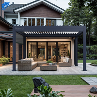 Pergola motorisée à lames orientables en aluminium, pergola extérieure, toit imperméable, pergola pour piscine, parois latérales, supports, fabricant chinois