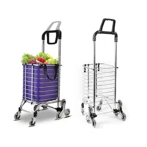 Shopping Carts Heavy Duty Foldable Shopping Carts Folding Plastic Shopping Bag Trolley with Handle Grip Aluminum CN;ZHE GARAID