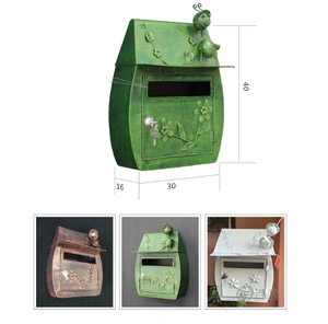 Buzón de villa de estilo europeo, buzón de pared vintage rústico con cerradura, buzón impermeable para exteriores para la escuela - Product Image 1