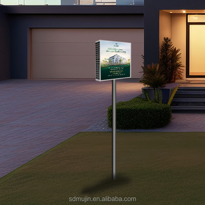 Boîte lumineuse rectangulaire suspendue à LED solaire en aluminium résistant aux intempéries pour affichage publicitaire extérieur pour stand d'exposition - Product Image 5