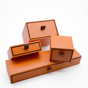 Cajas de Joyería de Papel Naranja de Lujo Personalizadas EVERWIN con Cierre de Cordón, Caja de Alta Calidad para Anillos, Pulseras y Colgantes con Logotipo Personalizado - Product Image 1