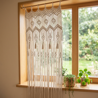 Rideau en macramé Private Label Premium Wave Rideau Premium Valance en coton naturel pour la décoration intérieure