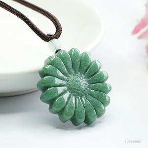 2026 Ximang Colar com Pingente de Esmeralda e Flores Verdes Vibrantes, Atacado de Fábrica S3092007 - Product Image 2