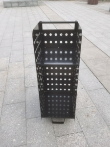 Carrettiere per legna da ardere, per esterni e per interni in acciaio, portaoggetti in legno con 2 grandi <span class=keywords><strong>ruote</strong></span> in gomma - Product Image 6