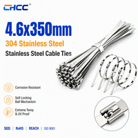 Attaches-câbles en acier inoxydable 304 CHCC 4.6*350, attaches métalliques à boule, résistantes aux UV, pour usage industriel, en vrac, pour distributeurs OEM