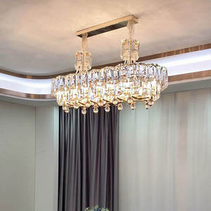 Candelabros de cristal K9 modernos, iluminación LED de lujo para comedor con decoración de techo interior de altura ajustable - Product Image 5