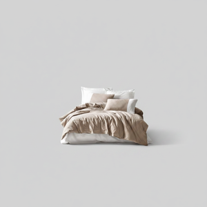 Cotton Box Mink-Cream King Queen Twin Sizes Solid Pattern Double Duvet Cover <b>Set</b> for Bed <b>Comforter</b> Home Wedding Hotel Use-Light - Product Image 2