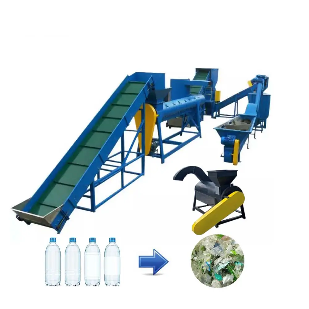 Automatic Polyester Staple Fiber Production Machine/PET Bottle Flake recycling machine pet bottle recycle line